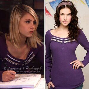 RARE Free People Jacquard Thermal Henley ASO Jenny Humphrey